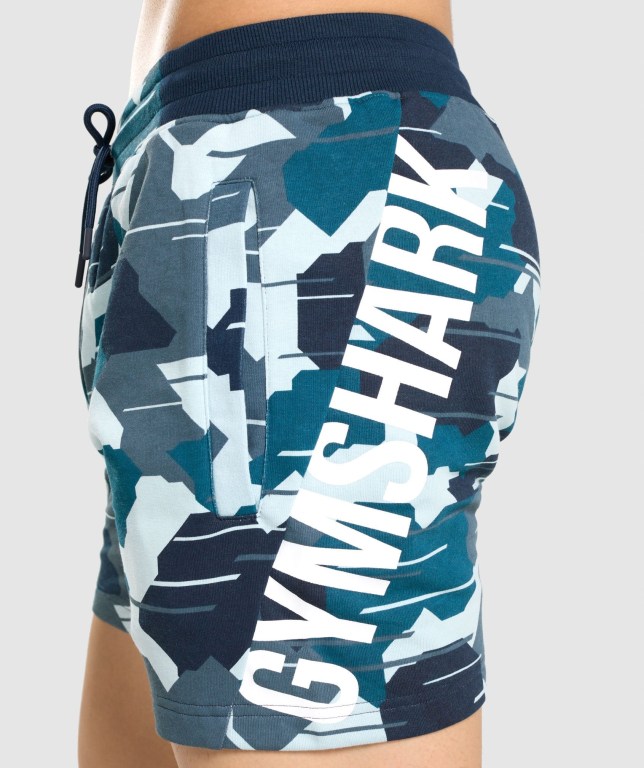 Gymshark Bold Şort Erkek Camo | 406-BXODPR