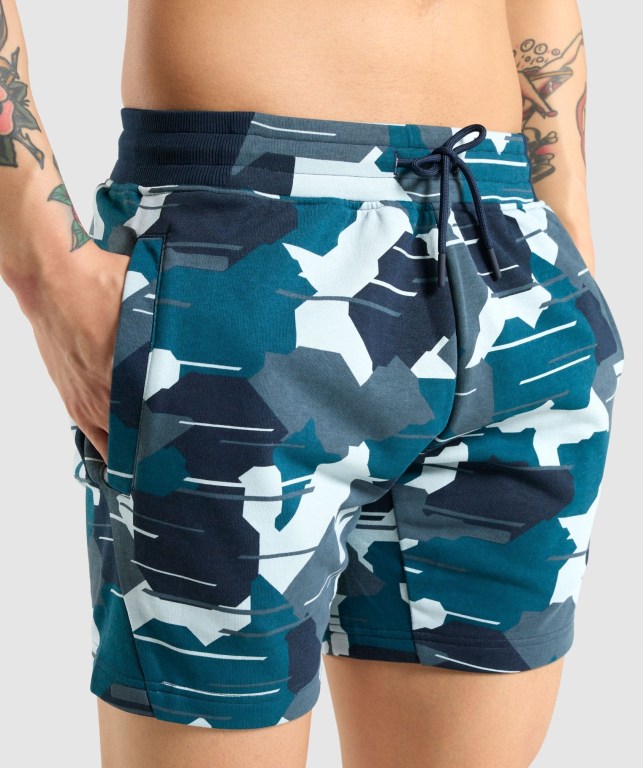 Gymshark Bold Şort Erkek Camo | 406-BXODPR