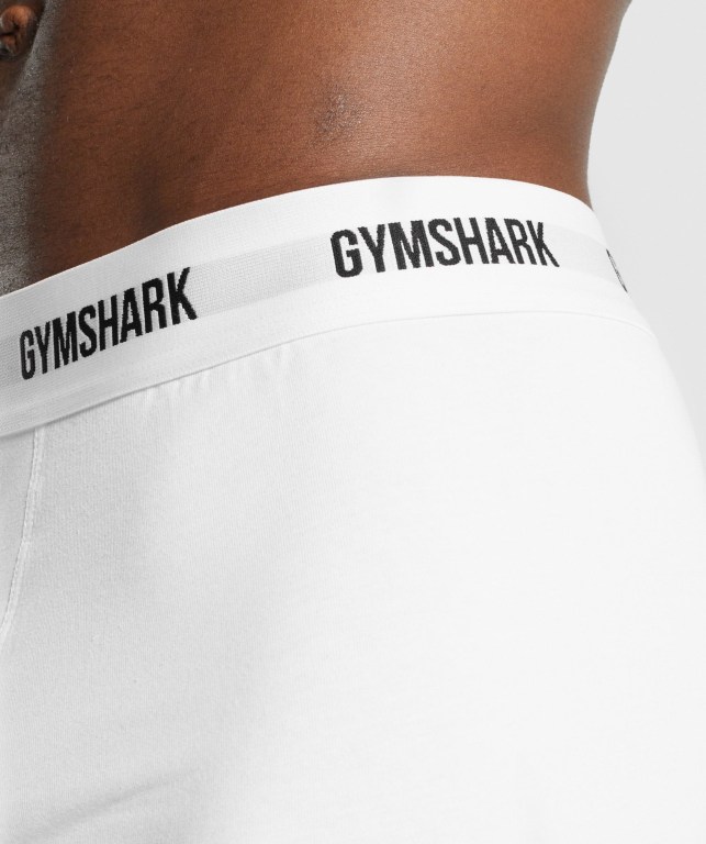 Gymshark Boxers 2pk İç Giyim Erkek Beyaz | 028-JCYTFG