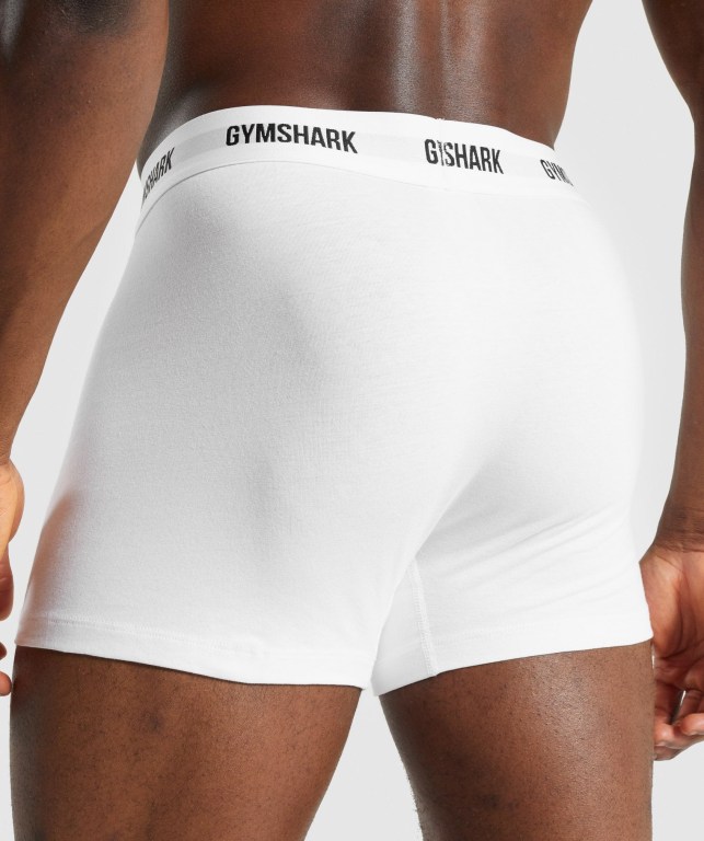 Gymshark Boxers 2pk İç Giyim Erkek Beyaz | 028-JCYTFG