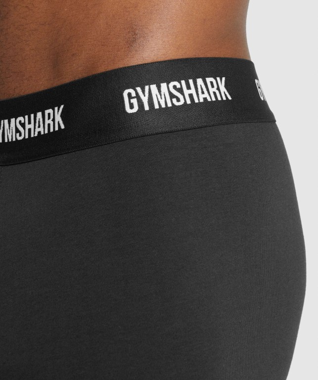 Gymshark Boxers 2pk İç Giyim Erkek Siyah | 589-SPRLCE