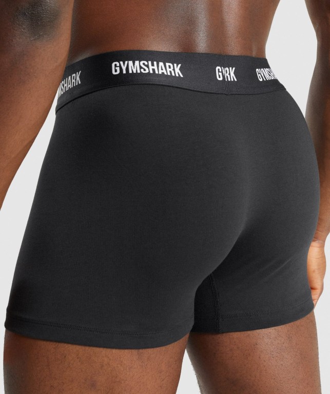 Gymshark Boxers 2pk İç Giyim Erkek Siyah | 589-SPRLCE