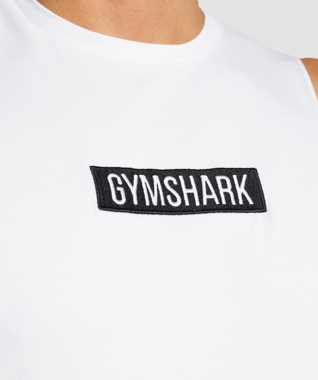 Gymshark Central Drop Arm Atlet Erkek Beyaz | 230-TBSOUW