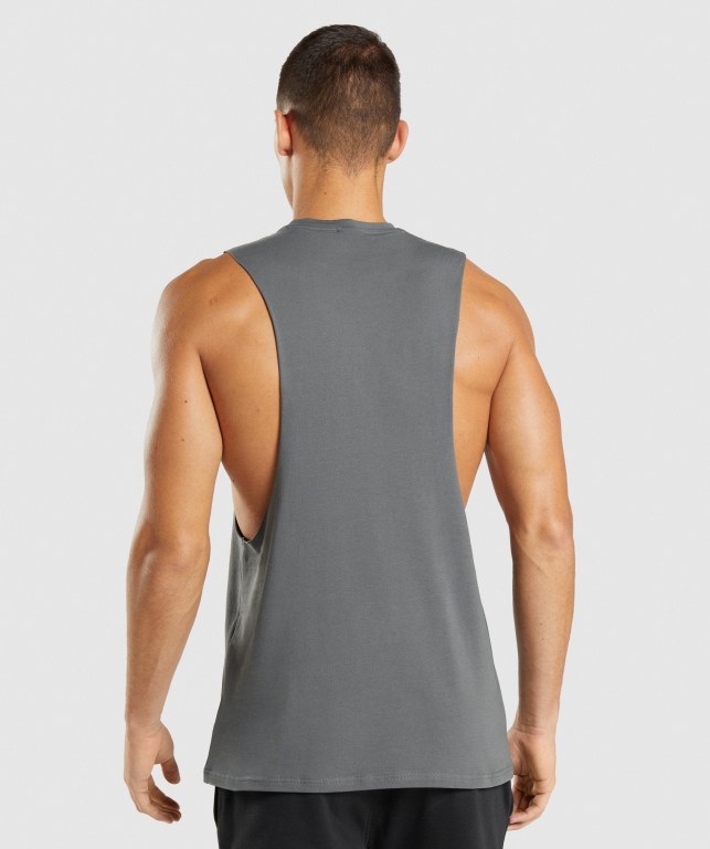 Gymshark Central Drop Arm Atlet Erkek Gri | 796-JASFDN