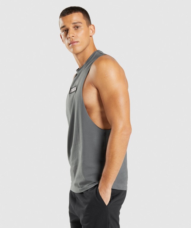 Gymshark Central Drop Arm Atlet Erkek Gri | 796-JASFDN