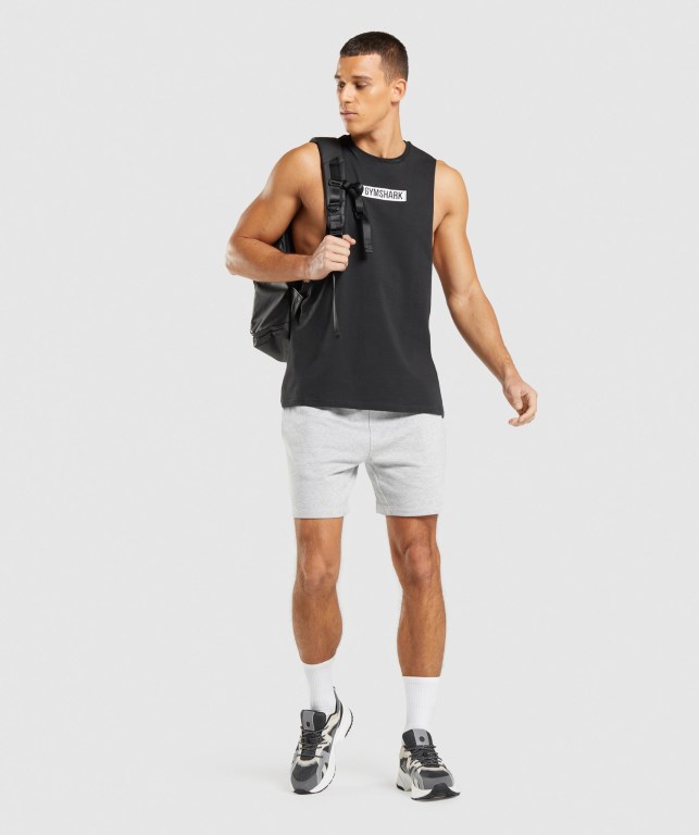 Gymshark Central Drop Arm Atlet Erkek Siyah | 821-RAOCXJ