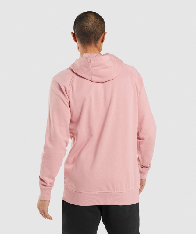 Gymshark Central Kapüşonlu Sweatshirt Erkek Pembe | 348-OBNKIQ