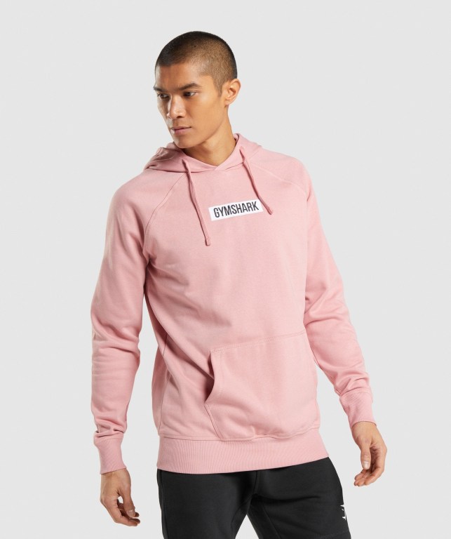 Gymshark Central Kapüşonlu Sweatshirt Erkek Pembe | 348-OBNKIQ