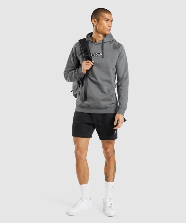 Gymshark Central Kapüşonlu Sweatshirt Erkek Gri | 362-KUJBPZ