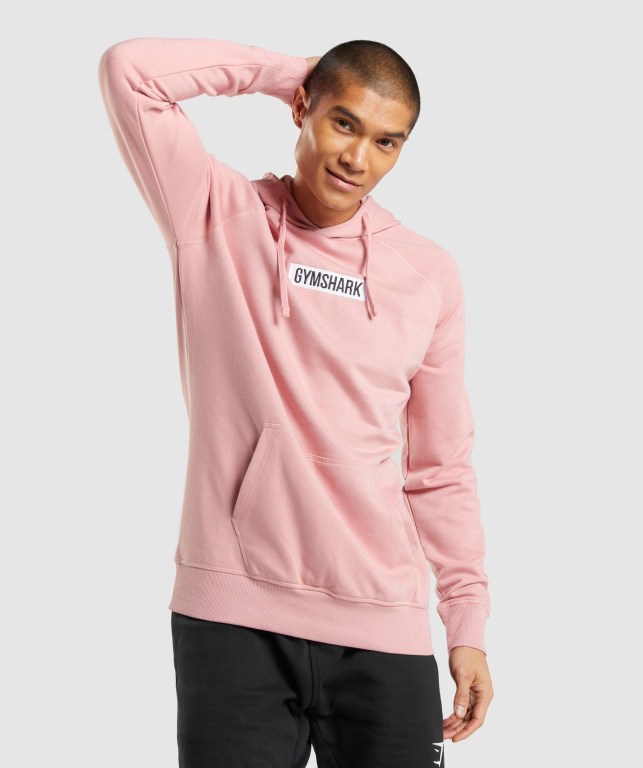 Gymshark Central Kapüşonlu Sweatshirt Erkek Pembe | 741-XHGJQW