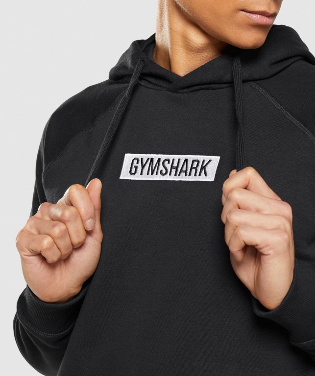 Gymshark Central Kapüşonlu Sweatshirt Erkek Siyah | 803-VKASMQ