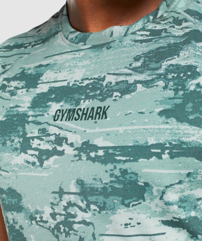 Gymshark Chalk Tişört Erkek Açık Yeşil | 692-HEQSKX