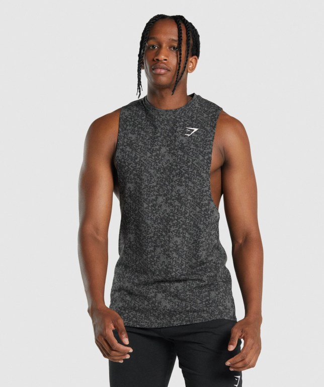 Gymshark Critical 2.0 Drop Arm Atlet Erkek Gri | 471-IRZTUM