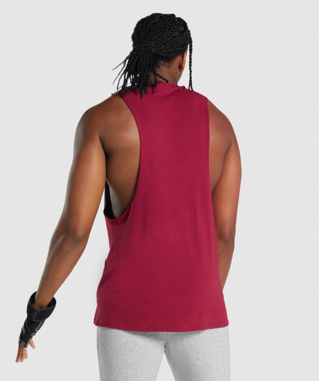 Gymshark Critical 2.0 Drop Arm Atlet Erkek Bordo | 630-HLUDTA