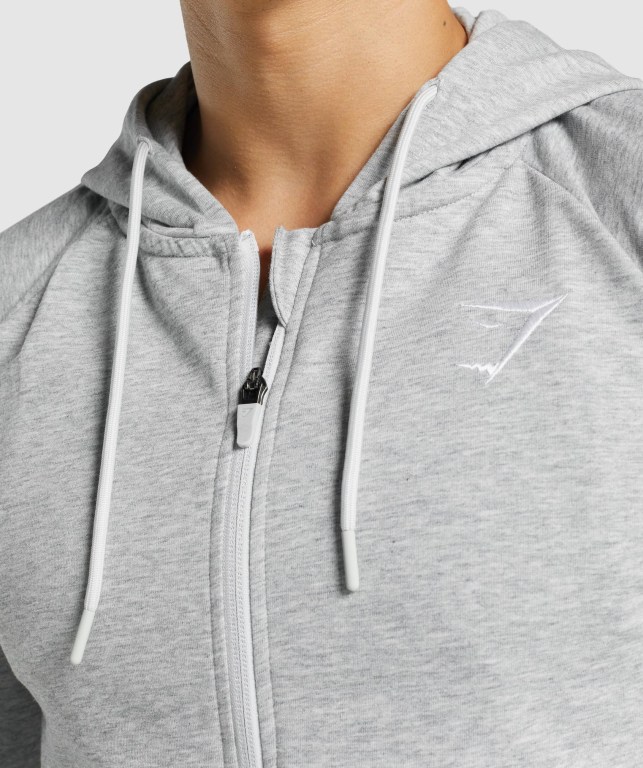 Gymshark Critical 2.0 Zip Up Kapüşonlu Sweatshirt Erkek Açık Gri | 019-NVGJDF