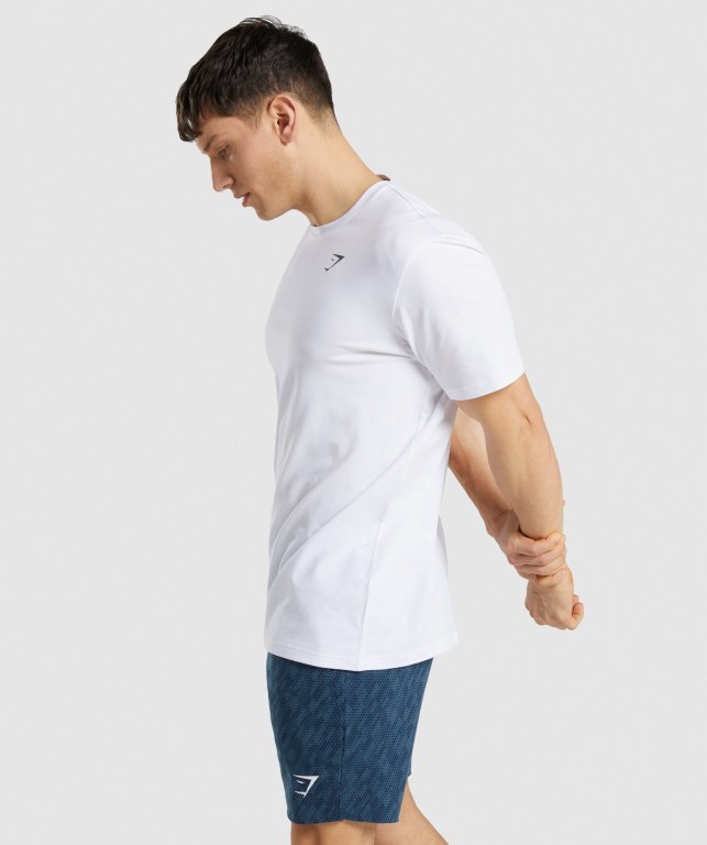 Gymshark Critical Regular Fit Tişört Erkek Beyaz | 793-WVPZXA