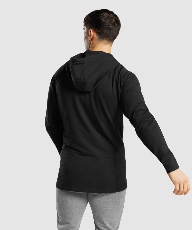 Gymshark Critical Zip Kapüşonlu Sweatshirt Erkek Siyah | 507-RXNQEI