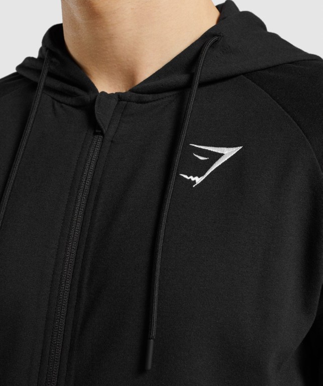 Gymshark Critical Zip Kapüşonlu Sweatshirt Erkek Siyah | 507-RXNQEI