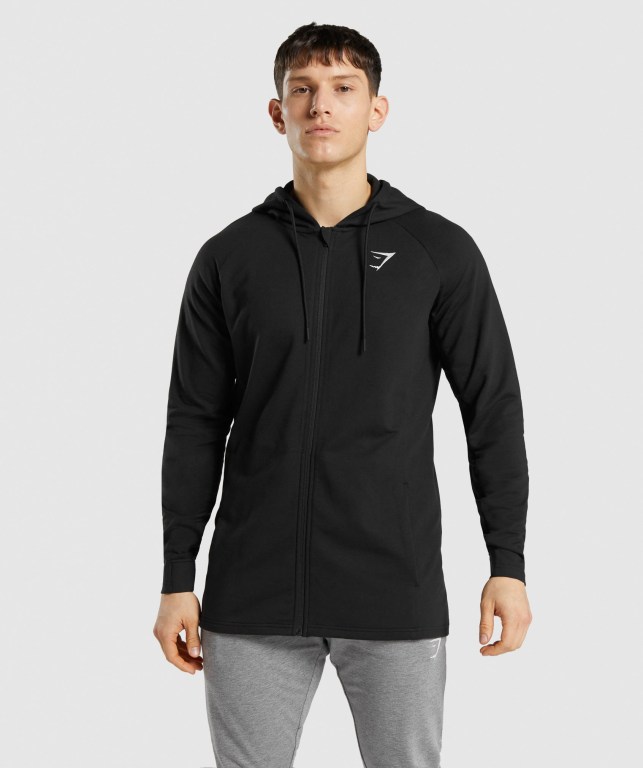 Gymshark Critical Zip Kapüşonlu Sweatshirt Erkek Siyah | 507-RXNQEI