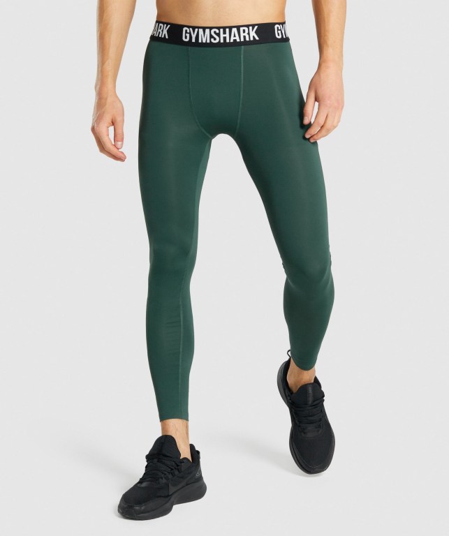 Gymshark Element Baselayer Jogger Pantolon Erkek Koyu Yeşil | 109-NGOKFP