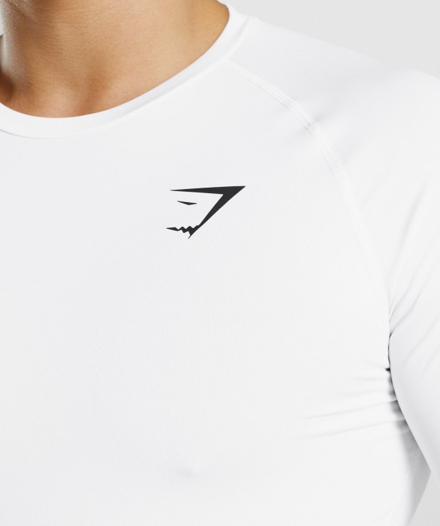 Gymshark Element Baselayer Tişört Erkek Beyaz | 270-FPQKOV