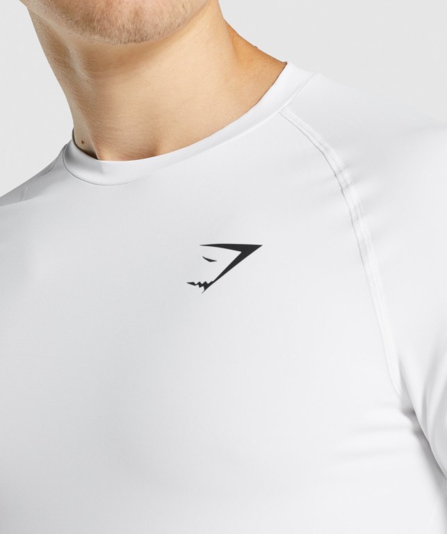 Gymshark Element Baselayer Tişört Erkek Beyaz | 328-RZPNTE