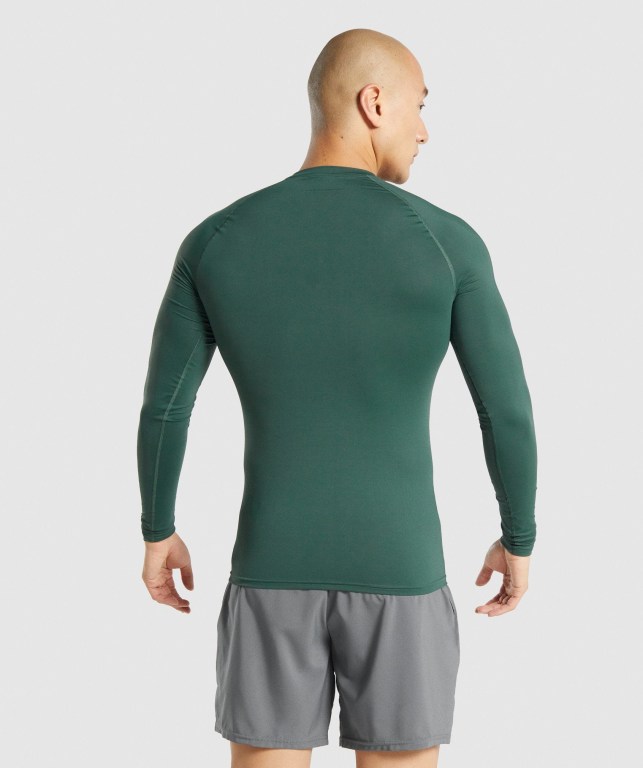 Gymshark Element Baselayer Tişört Erkek Koyu Yeşil | 435-XHOBWV