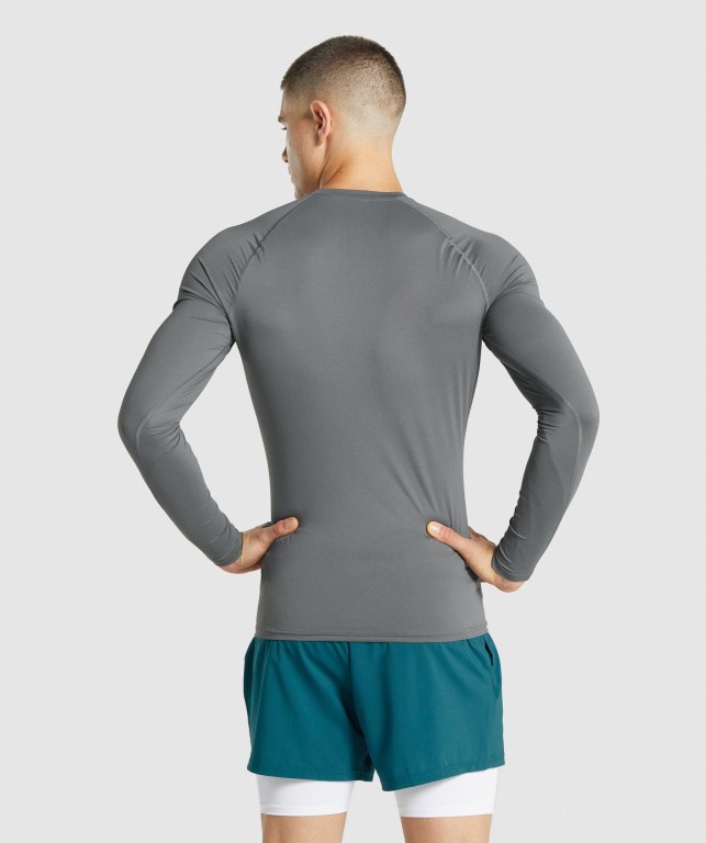 Gymshark Element Baselayer Tişört Erkek Gri | 453-XHEMYC