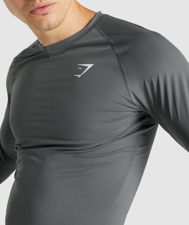 Gymshark Element Baselayer Tişört Erkek Gri | 453-XHEMYC