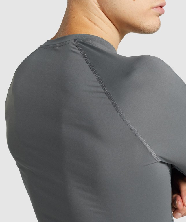 Gymshark Element Baselayer Tişört Erkek Gri | 453-XHEMYC