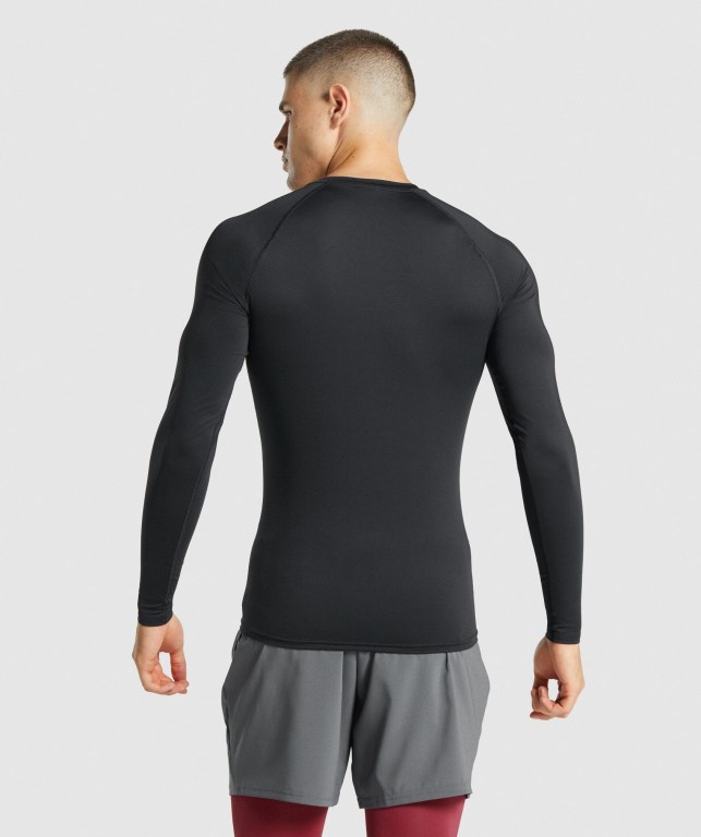 Gymshark Element Baselayer Tişört Erkek Siyah | 517-NWAGEL