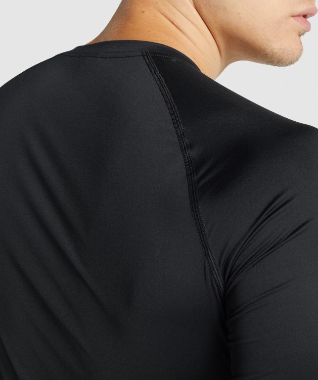 Gymshark Element Baselayer Tişört Erkek Siyah | 517-NWAGEL