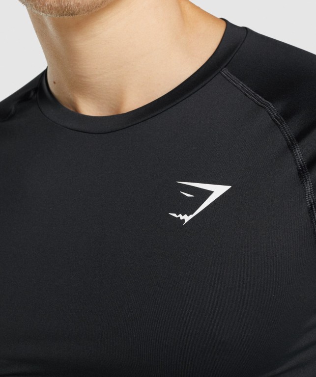 Gymshark Element Baselayer Tişört Erkek Siyah | 517-NWAGEL