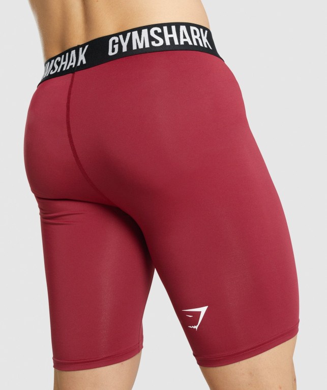 Gymshark Element Baselayer Şort Erkek Bordo | 671-OCGNIJ