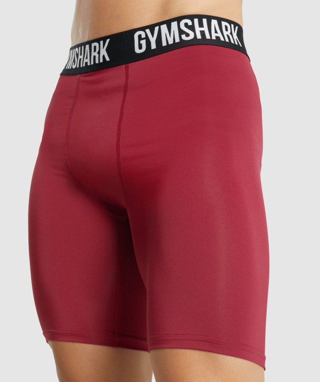 Gymshark Element Baselayer Şort Erkek Bordo | 671-OCGNIJ