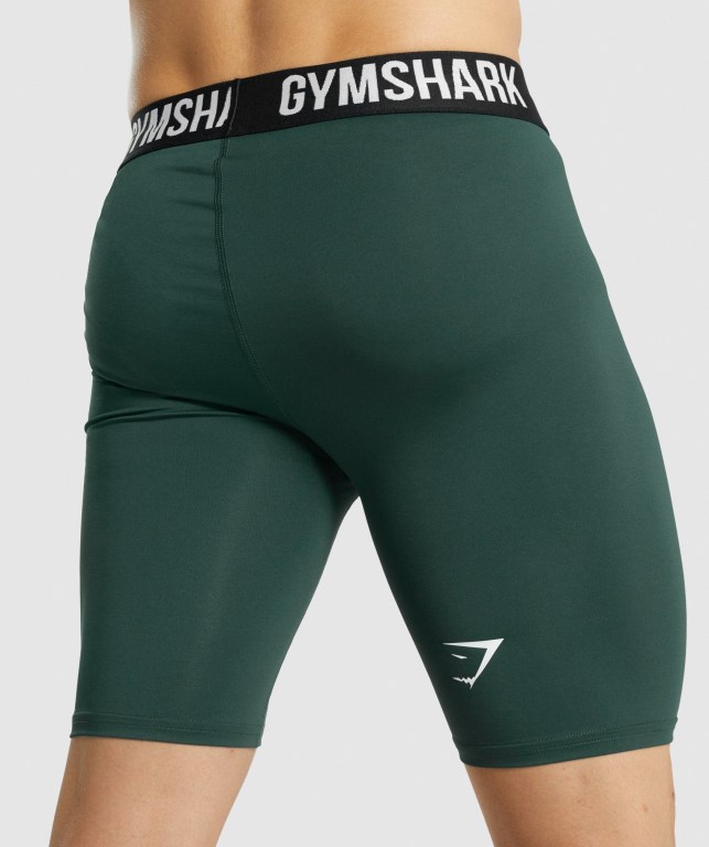 Gymshark Element Baselayer Şort Erkek Koyu Yeşil | 079-JWKCOQ