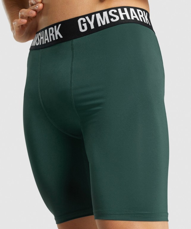 Gymshark Element Baselayer Şort Erkek Koyu Yeşil | 079-JWKCOQ