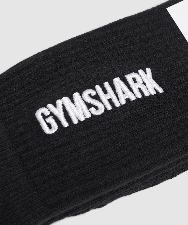 Gymshark Embroidered Logo Çorap Erkek Siyah | 862-TYBWDX