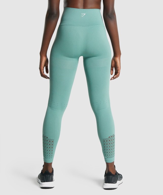 Gymshark Energy Seamless High Waisted Tayt Kadın Açık Yeşil | 392-XVFQUN