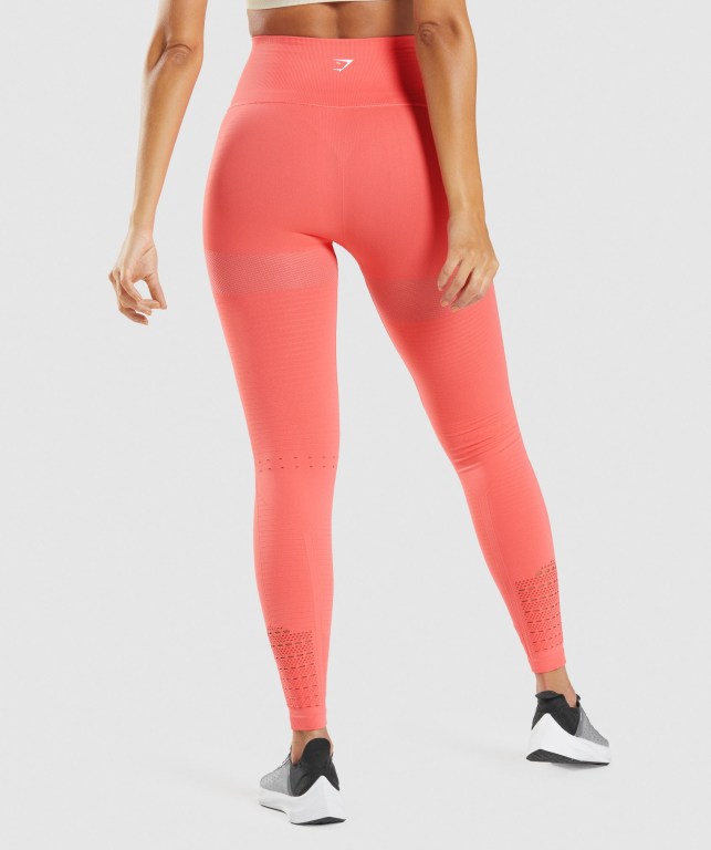 Gymshark Energy Seamless High Waisted Tayt Kadın Pembe | 830-ELDWVS