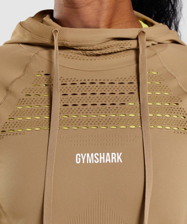 Gymshark Energy Seamless Kapüşonlu Sweatshirt Kadın Kahverengi | 214-MVFYQR