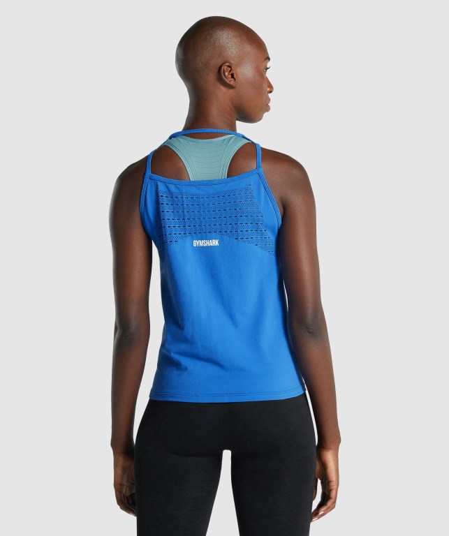 Gymshark Energy Seamless Loose Atlet Kadın Mavi | 613-UMRDEZ