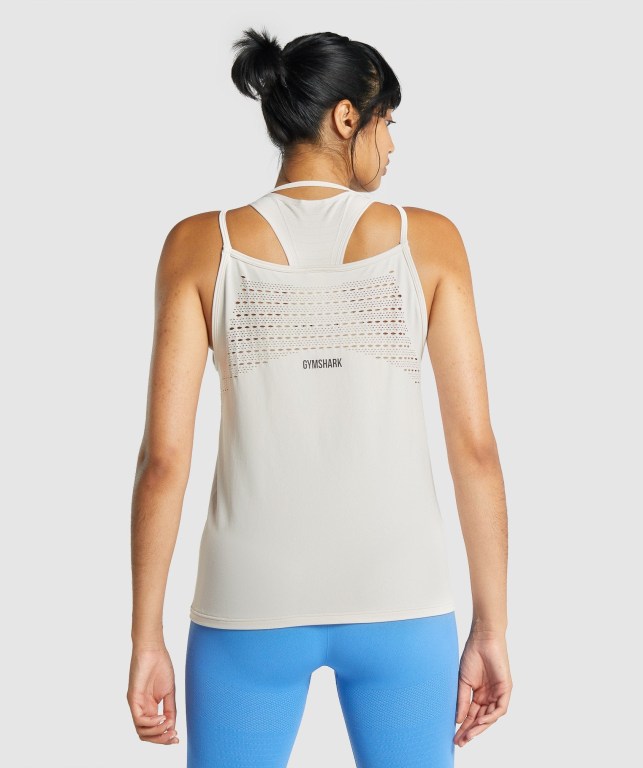 Gymshark Energy Seamless Loose Atlet Kadın Krema | 936-DUQGNP