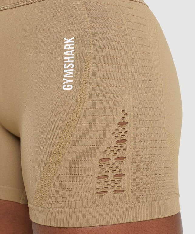 Gymshark Energy Seamless Şort Kadın Kahverengi | 416-ADICON