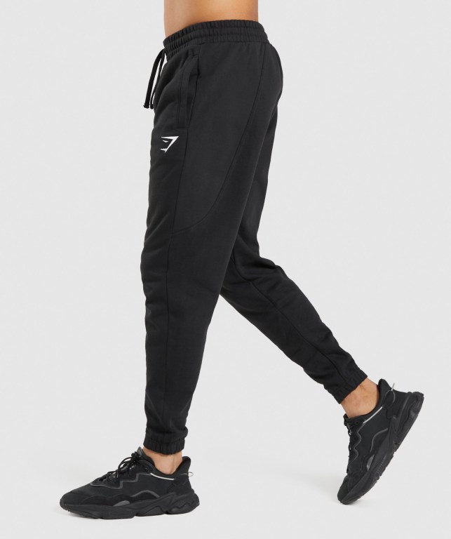 Gymshark Essential Oversized Jogger Pantolon Erkek Siyah | 893-KJLPIF