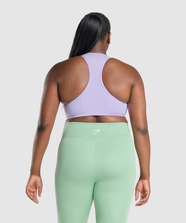 Gymshark Essential Racer Back Antrenman Spor Sütyeni Kadın Açık Mor | 421-DYNHLK