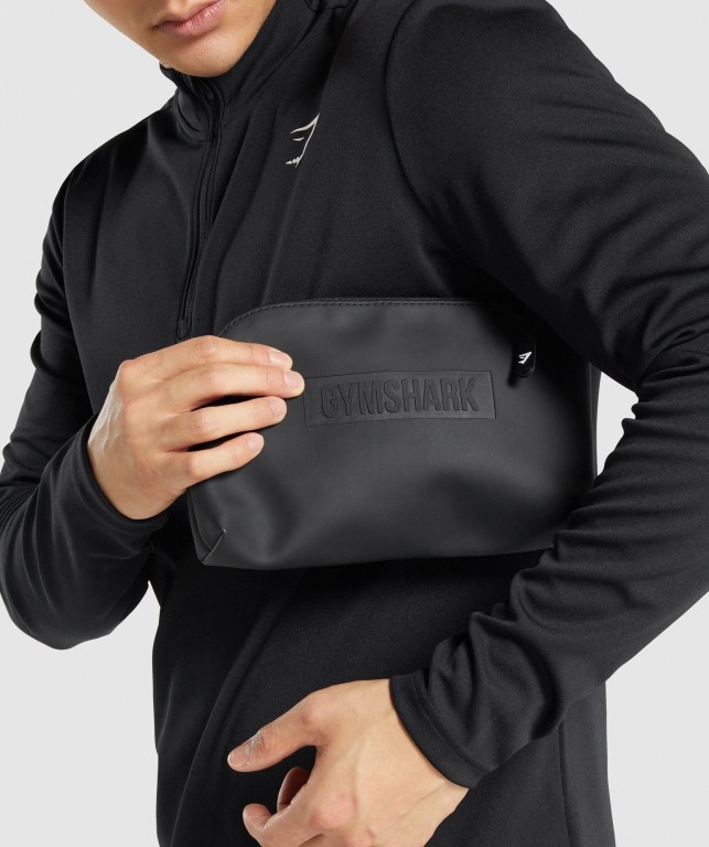 Gymshark Everyday Zip Pouch Çanta & Sırt Çantası Erkek Siyah | 314-DERZQU