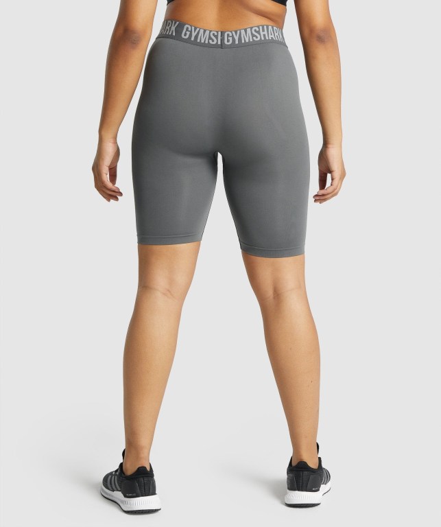 Gymshark Fit Seamless Cycling Şort Kadın Gri | 089-WQBILD