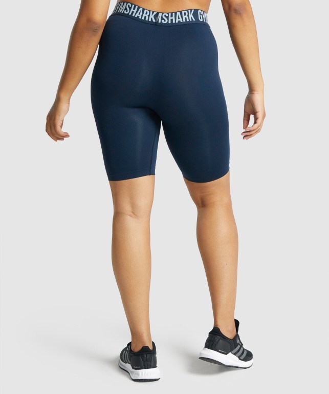 Gymshark Fit Seamless Cycling Şort Kadın Lacivert | 485-XQWGDF