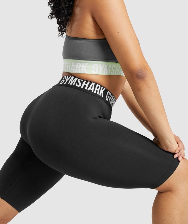 Gymshark Fit Seamless Cycling Şort Kadın Siyah | 608-YUCQKA